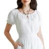 image:imageScarlet Darkness Renaissance Shirt Women Summer Off Shoulder Short Sleeve Peasant TopsWhite