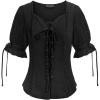 image:imageScarlet Darkness Renaissance Shirts for Women Summer Plus Size Laceup TopsBlack