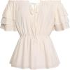 image:imageScarlet Darkness Women Renaissance Pirate Shirt Off Shoulder Blouse Ruffled Sleeve TopsApricot