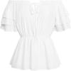 image:imageScarlet Darkness Women Renaissance Pirate Shirt Off Shoulder Blouse Ruffled Sleeve TopsWhite