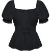 image:imageScarlet Darkness Women Renaissance Shirt Puff Sleeve Square Neck Peasant Pirate BlouseBlack