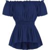 image:imageScarlet Darkness Womens Peasant Tops Puff Sleeve Renaissance Shirt Goth Pirate Costume Navy S