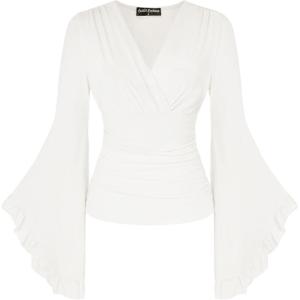 image:imageScarlet Darkness Bell Sleeve Tops for Women Renaissance Shirt Pirate Peasant BlouseWhite