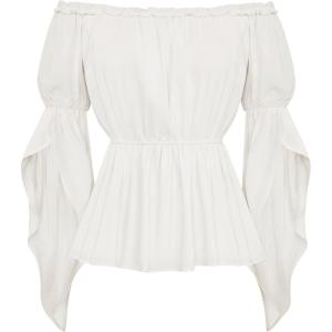 image:imageScarlet Darkness Renaissance Shirt for Women Bell Sleeve Peasant Tops and BlouseWhite