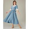 image:imageScarlet Darkness Colonial Dress  Womens Pioneer Prairie Dress with PocketsLight Blue