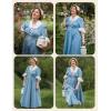 image:imageScarlet Darkness Colonial Dress  Womens Pioneer Prairie Dress with PocketsLight Blue