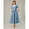 image:imageScarlet Darkness Colonial Dress  Womens Pioneer Prairie Dress with PocketsLight Blue