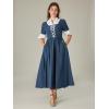 image:imageScarlet Darkness Colonial Dress  Womens Pioneer Prairie Dress with PocketsNavy Blue