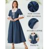 image:imageScarlet Darkness Colonial Dress  Womens Pioneer Prairie Dress with PocketsNavy Blue