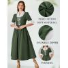 image:imageScarlet Darkness Colonial Dress  Womens Pioneer Prairie Dress with PocketsOlive Green