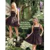 image:imageScarlet Darkness Floral Corset Dress Summer Mini Dresses for Women Teens 2026 Graduation Sundress with PocketBlack Floral