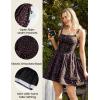 image:imageScarlet Darkness Floral Corset Dress Summer Mini Dresses for Women Teens 2026 Graduation Sundress with PocketBlack Floral