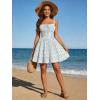 image:imageScarlet Darkness Floral Corset Dress Summer Mini Dresses for Women Teens 2026 Graduation Sundress with PocketBlue and White Floral