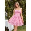 image:imageScarlet Darkness Floral Corset Dress Summer Mini Dresses for Women Teens 2026 Graduation Sundress with PocketPink