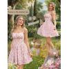 image:imageScarlet Darkness Floral Corset Dress Summer Mini Dresses for Women Teens 2026 Graduation Sundress with PocketPink Floral