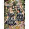 image:imageScarlet Darkness Floral Corset Mini Dress Women Teen Summer Off Shoulder Dress Graduation Cute Sundress with PocketsBlack Beige Floral