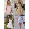 image:imageScarlet Darkness Floral Corset Mini Dress Women Teen Summer Off Shoulder Dress Graduation Cute Sundress with PocketsWhite Blue Floral