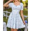 image:imageScarlet Darkness Floral Corset Mini Dress Women Teen Summer Off Shoulder Dress Graduation Cute Sundress with PocketsWhite Blue Floral