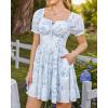 image:imageScarlet Darkness Floral Corset Mini Dress Women Teen Summer Off Shoulder Dress Graduation Cute Sundress with PocketsWhite Blue Floral