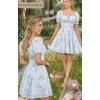 image:imageScarlet Darkness Floral Corset Mini Dress Women Teen Summer Off Shoulder Dress Graduation Cute Sundress with PocketsWhite Blue Floral