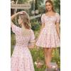 image:imageScarlet Darkness Floral Corset Mini Dress Women Teen Summer Off Shoulder Dress Graduation Cute Sundress with PocketsWhite Pink Floral