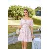 image:imageScarlet Darkness Floral Corset Mini Dress Women Teen Summer Off Shoulder Dress Graduation Cute Sundress with PocketsWhite Pink Floral