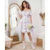 image:imageScarlet Darkness Floral Corset Mini Dress Women Teen Summer Off Shoulder Dress Graduation Cute Sundress with PocketsWhite Purple Floral