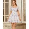 image:imageScarlet Darkness Floral Corset Mini Dress Women Teen Summer Off Shoulder Dress Graduation Cute Sundress with PocketsWhite Purple Floral