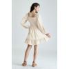 image:imageScarlet Darkness Reansiaacne Corset Dress for Women Long Sleeve Off the Shoulder Mini DressApricot