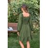 image:imageScarlet Darkness Reansiaacne Corset Dress for Women Long Sleeve Off the Shoulder Mini DressArmy Green