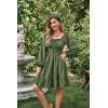 image:imageScarlet Darkness Reansiaacne Corset Dress for Women Long Sleeve Off the Shoulder Mini DressArmy Green