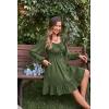 image:imageScarlet Darkness Reansiaacne Corset Dress for Women Long Sleeve Off the Shoulder Mini DressArmy Green