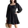 image:imageScarlet Darkness Reansiaacne Corset Dress for Women Long Sleeve Off the Shoulder Mini DressBlack