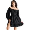 image:imageScarlet Darkness Reansiaacne Corset Dress for Women Long Sleeve Off the Shoulder Mini DressBlack