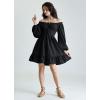 image:imageScarlet Darkness Reansiaacne Corset Dress for Women Long Sleeve Off the Shoulder Mini DressBlack