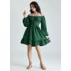 image:imageScarlet Darkness Reansiaacne Corset Dress for Women Long Sleeve Off the Shoulder Mini DressDark Green
