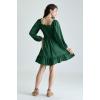 image:imageScarlet Darkness Reansiaacne Corset Dress for Women Long Sleeve Off the Shoulder Mini DressDark Green