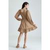image:imageScarlet Darkness Reansiaacne Corset Dress for Women Long Sleeve Off the Shoulder Mini DressKhaki