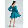 image:imageScarlet Darkness Reansiaacne Corset Dress for Women Long Sleeve Off the Shoulder Mini DressPeacock Blue