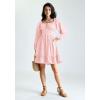 image:imageScarlet Darkness Reansiaacne Corset Dress for Women Long Sleeve Off the Shoulder Mini DressPink