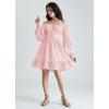 image:imageScarlet Darkness Reansiaacne Corset Dress for Women Long Sleeve Off the Shoulder Mini DressPink