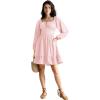 image:imageScarlet Darkness Reansiaacne Corset Dress for Women Long Sleeve Off the Shoulder Mini DressPink
