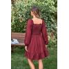 image:imageScarlet Darkness Reansiaacne Corset Dress for Women Long Sleeve Off the Shoulder Mini DressRose Red