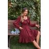 image:imageScarlet Darkness Reansiaacne Corset Dress for Women Long Sleeve Off the Shoulder Mini DressRose Red