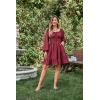 image:imageScarlet Darkness Reansiaacne Corset Dress for Women Long Sleeve Off the Shoulder Mini DressRose Red