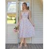 image:imageScarlet Darkness Women 2026 Floral Corset Dress Summer Milkmaid Sundress Wedding Guest Dresses with PocketsBlue Pink Floral