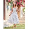 image:imageScarlet Darkness Women 2026 Floral Corset Dress Summer Milkmaid Sundress Wedding Guest Dresses with PocketsBlue Rose