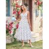 image:imageScarlet Darkness Women 2026 Floral Corset Dress Summer Milkmaid Sundress Wedding Guest Dresses with PocketsBlue Rose