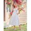image:imageScarlet Darkness Women 2026 Floral Corset Dress Summer Milkmaid Sundress Wedding Guest Dresses with PocketsBlue Rose