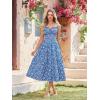 image:imageScarlet Darkness Women 2026 Floral Corset Dress Summer Milkmaid Sundress Wedding Guest Dresses with PocketsLake Blue Floral
